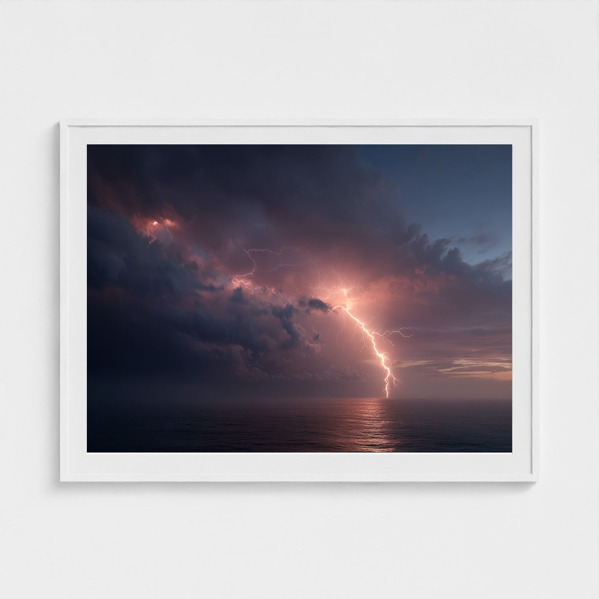 minimalist-fine-art-photograph-of-lightning-stor 48x36-white frame frame
