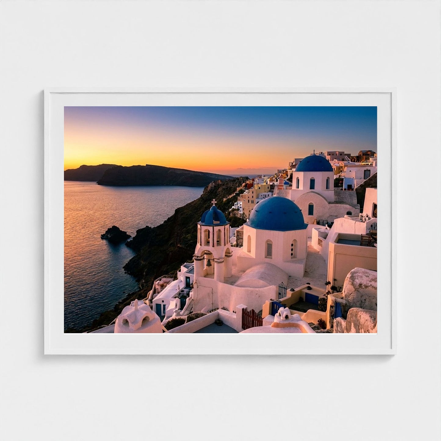 santorini-blue 48x36-white frame frame