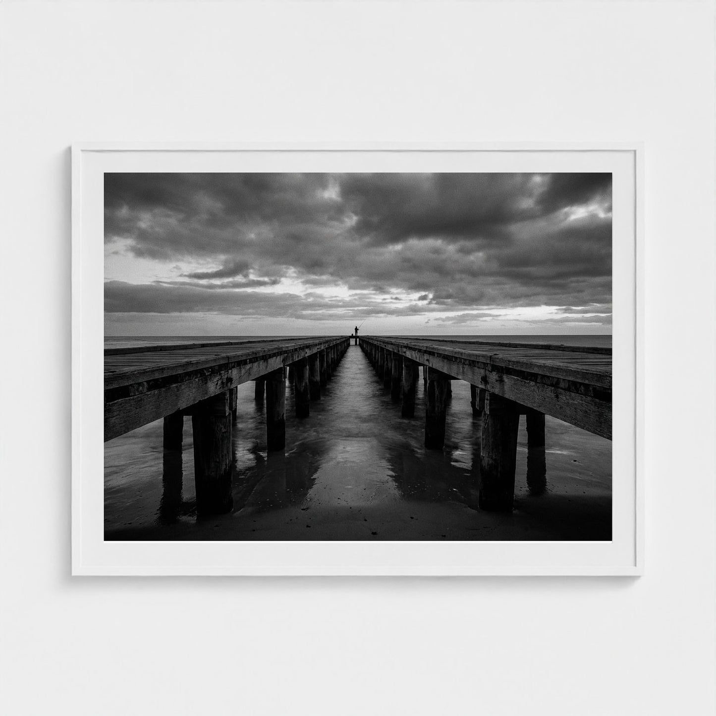 pier-silhouette 48x36-white frame frame