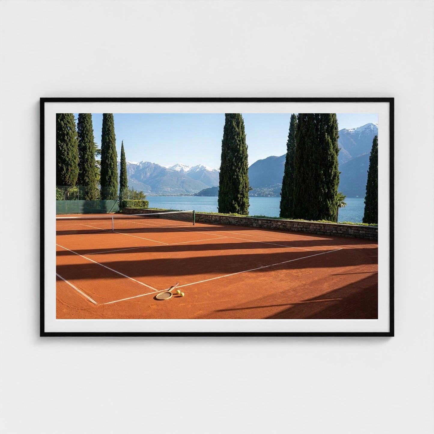 tennis-lake-como 60x40-black frame frame