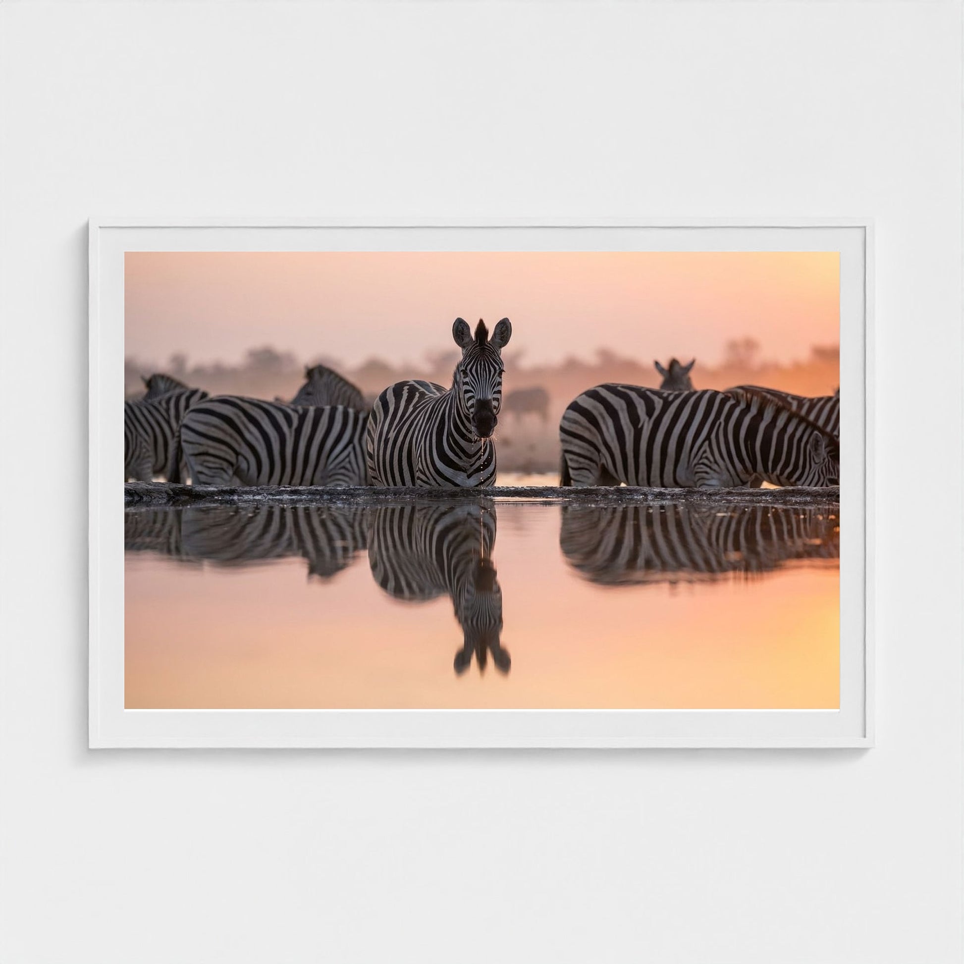 watering-hole 60x40-white frame frame