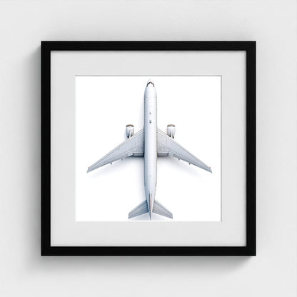 Top-Down Airplane Photograph Print — Minimalist Modern Aviation Wall Art