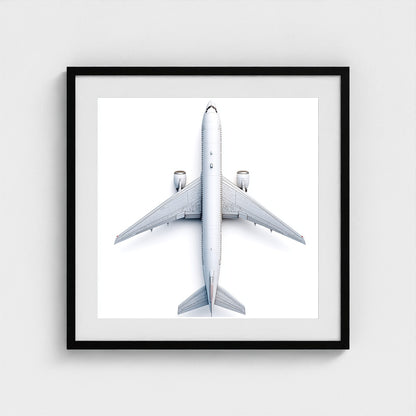 Top-Down Airplane Photograph Print — Minimalist Modern Aviation Wall Art