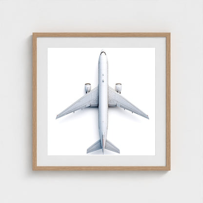 Top-Down Airplane Photograph Print — Minimalist Modern Aviation Wall Art