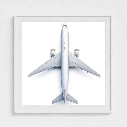 Top-Down Airplane Photograph Print — Minimalist Modern Aviation Wall Art