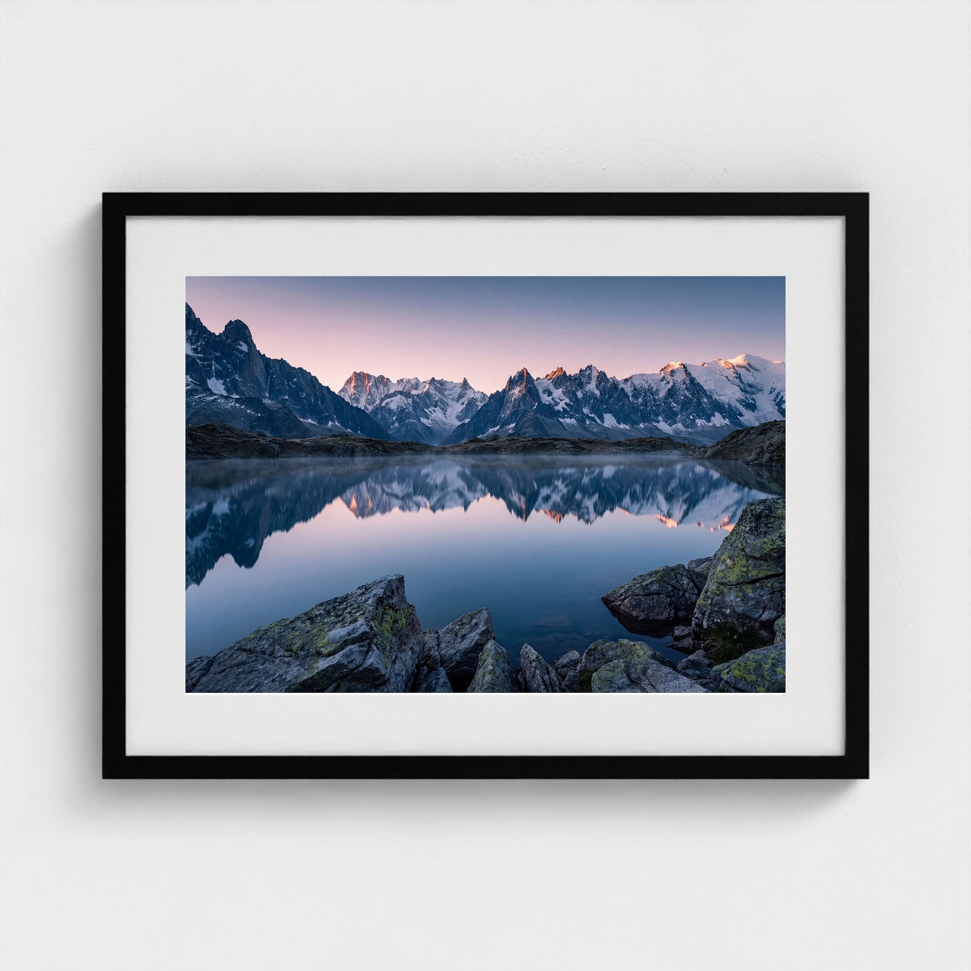 alpine-lake-dolomites 24x18 black frame