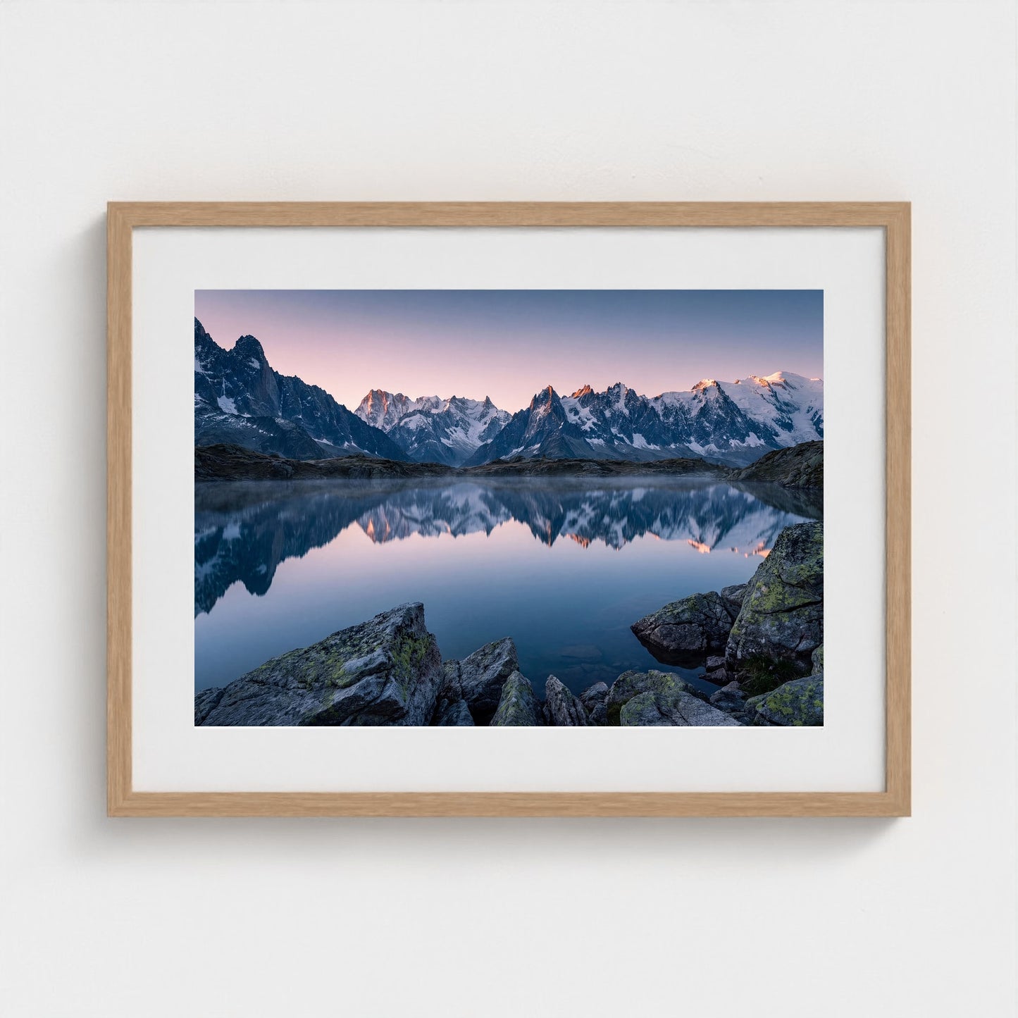 alpine-lake-dolomites 24x18 natural frame