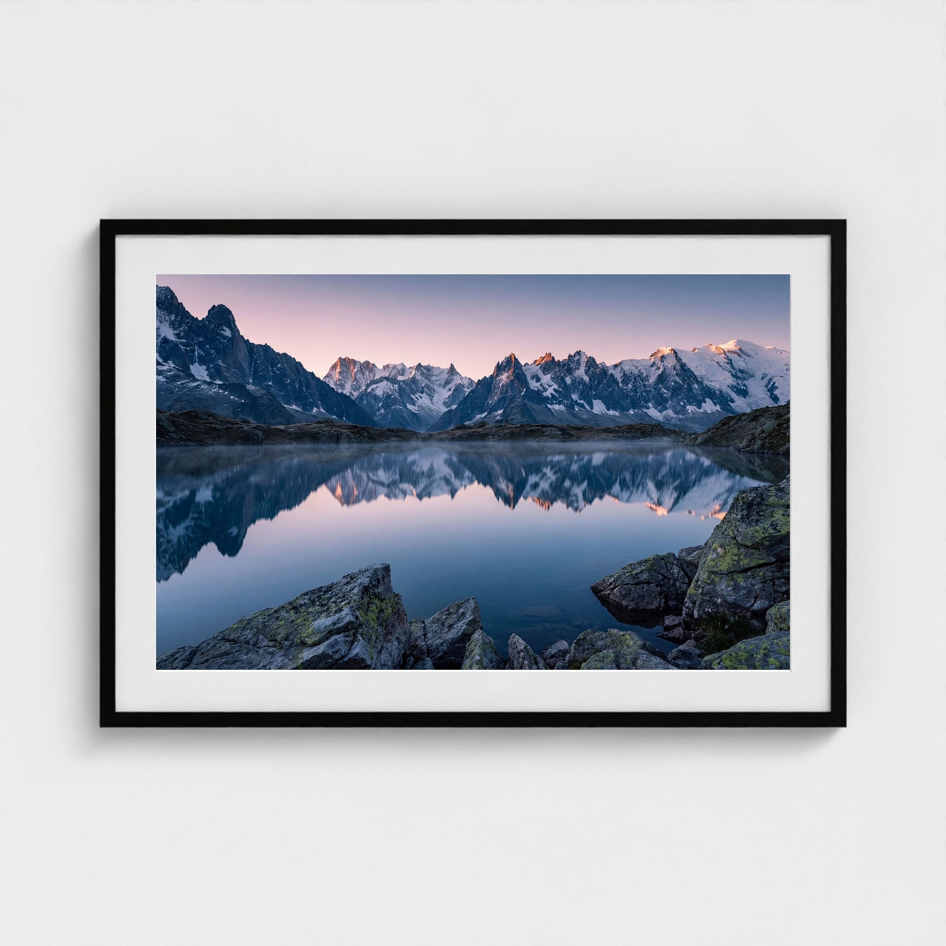 alpine-lake-dolomites 36x24 black frame