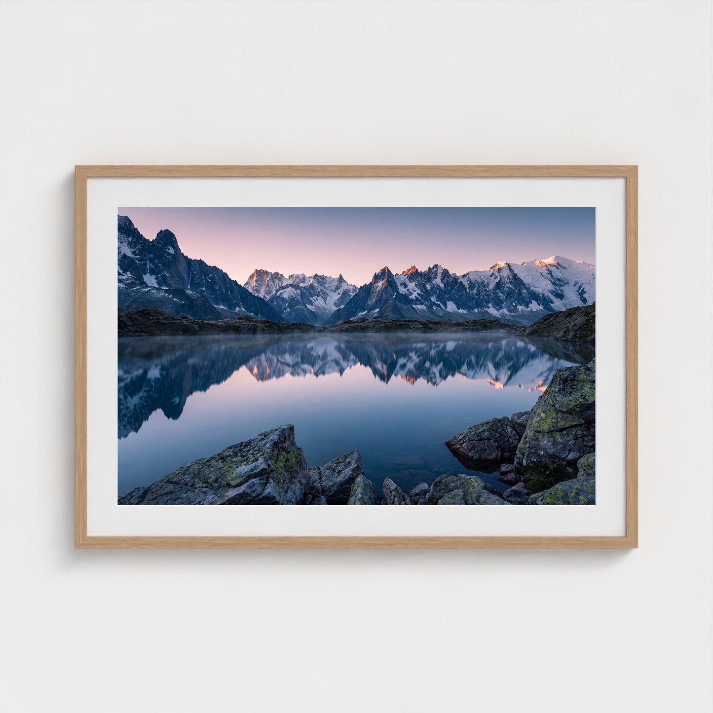 alpine-lake-dolomites 36x24 natural frame