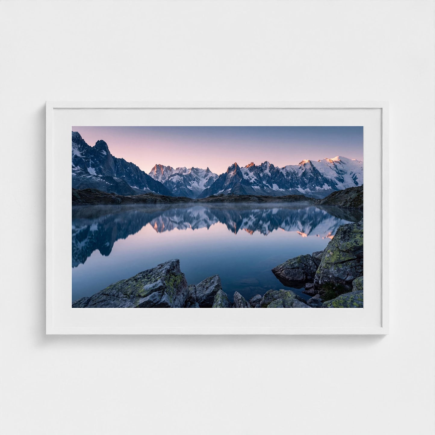 alpine-lake-dolomites 36x24 white frame