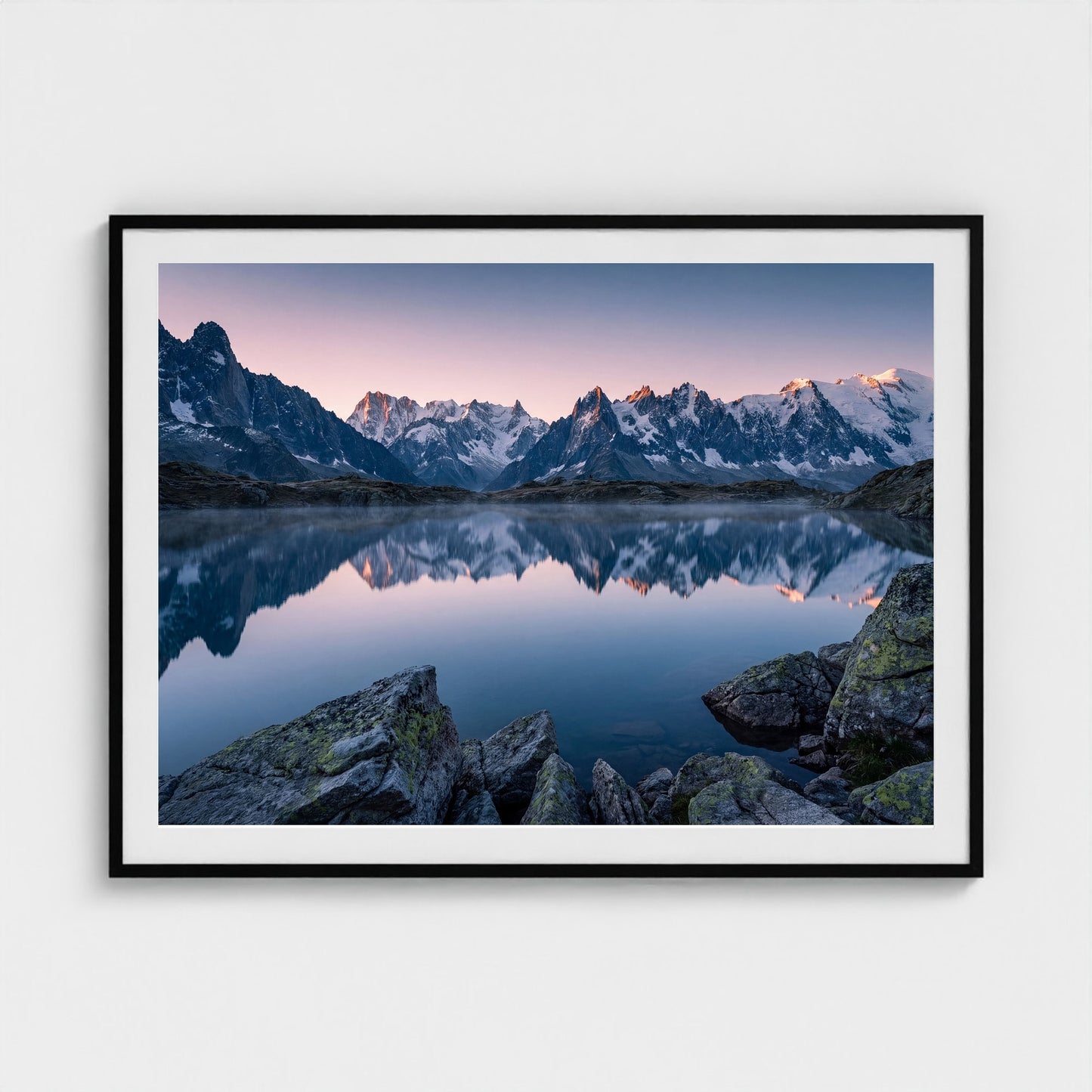 alpine-lake-dolomites 48x36 black frame