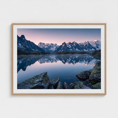alpine-lake-dolomites 48x36 natural frame