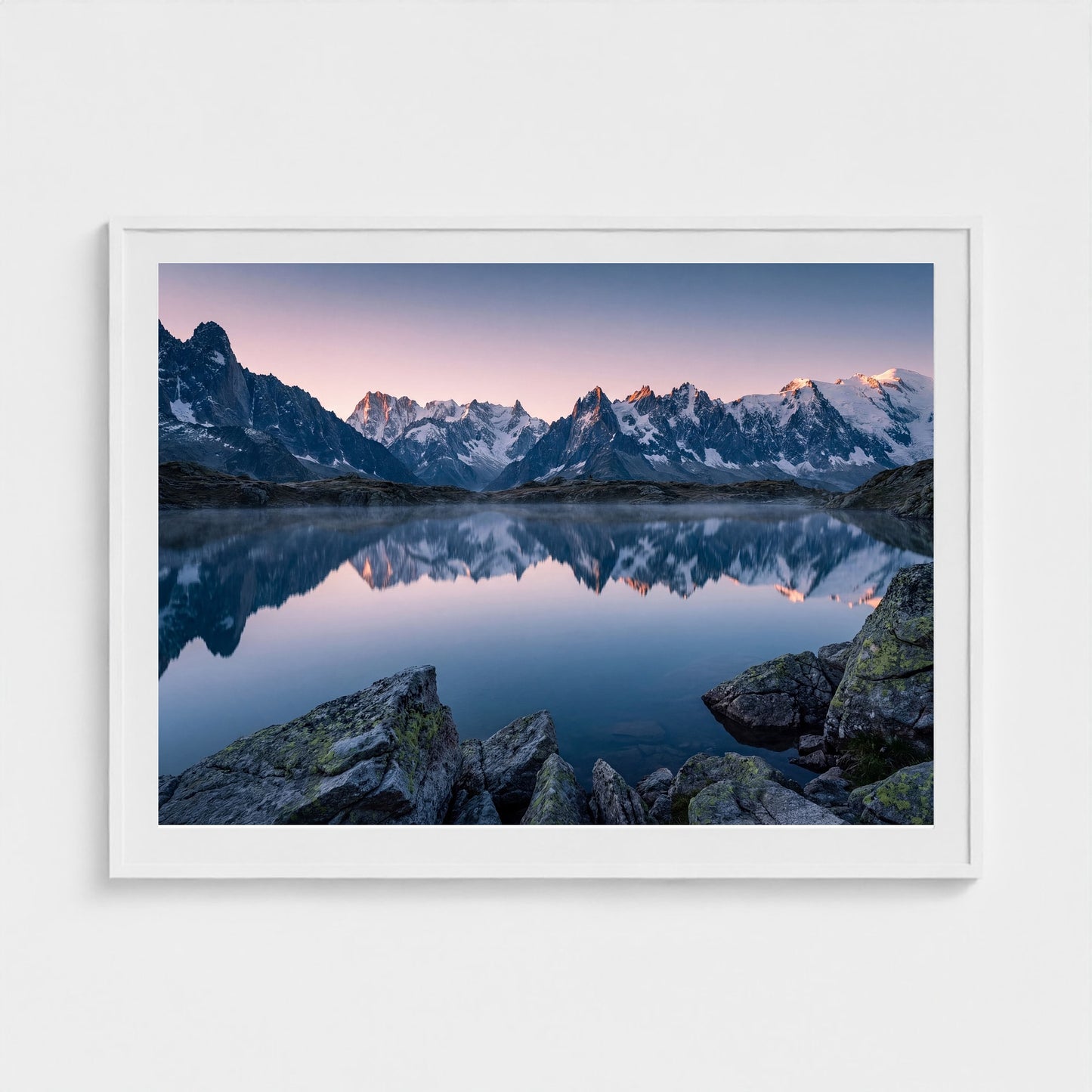 alpine-lake-dolomites 48x36 white frame