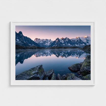 alpine-lake-dolomites 48x36 white frame