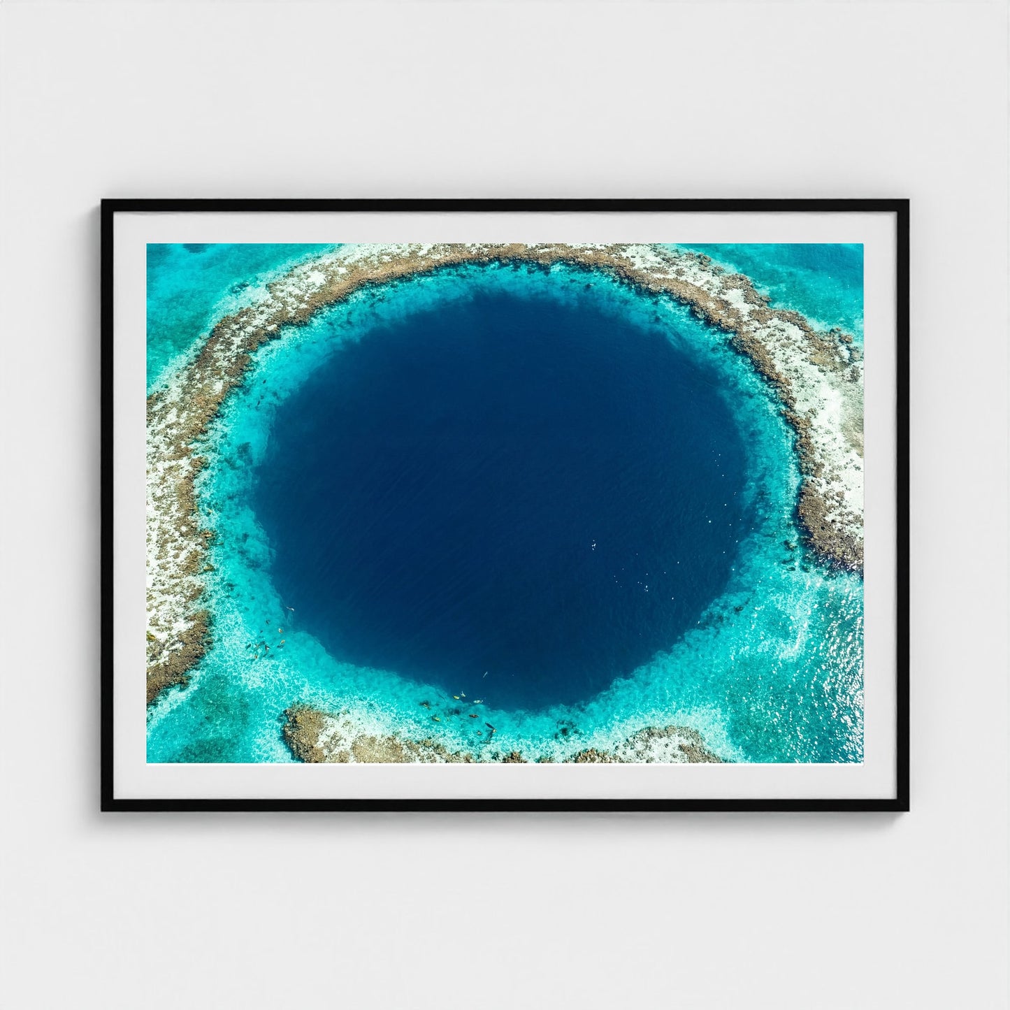 blue-hole-belize 48x36 black frame