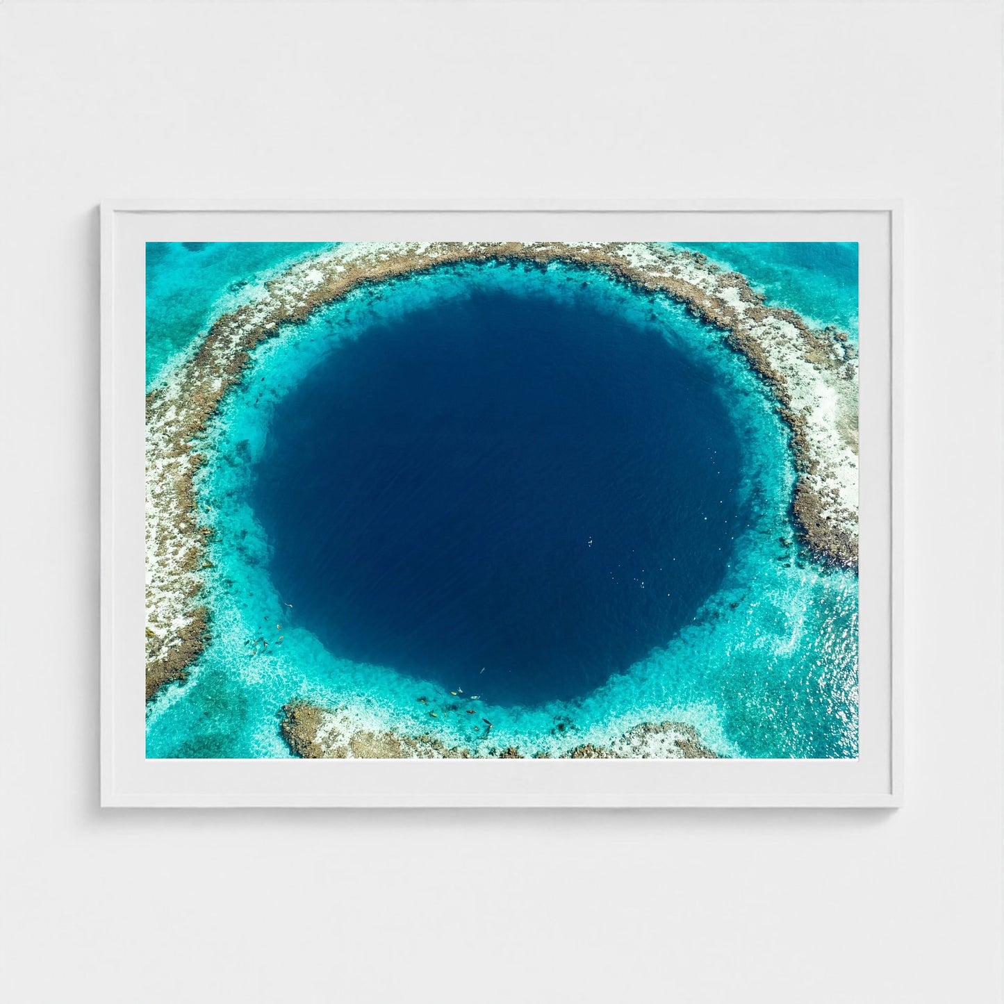 blue-hole-belize 48x36 white frame