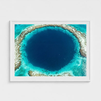 blue-hole-belize 48x36 white frame