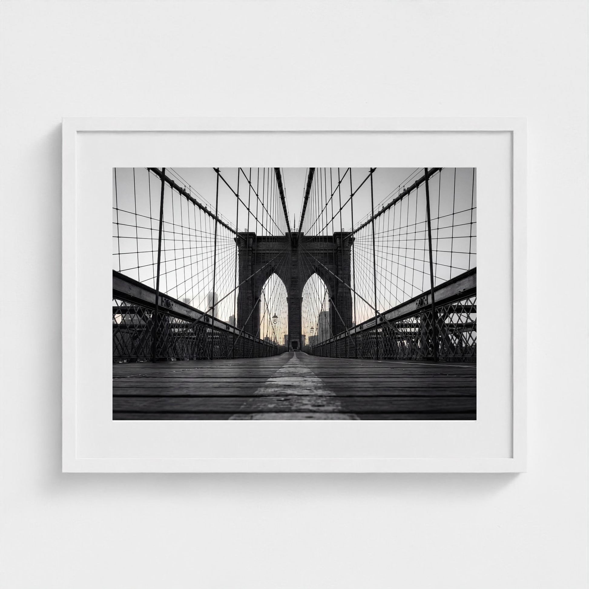 brooklyn-bridge-walkway 24x18 white frame