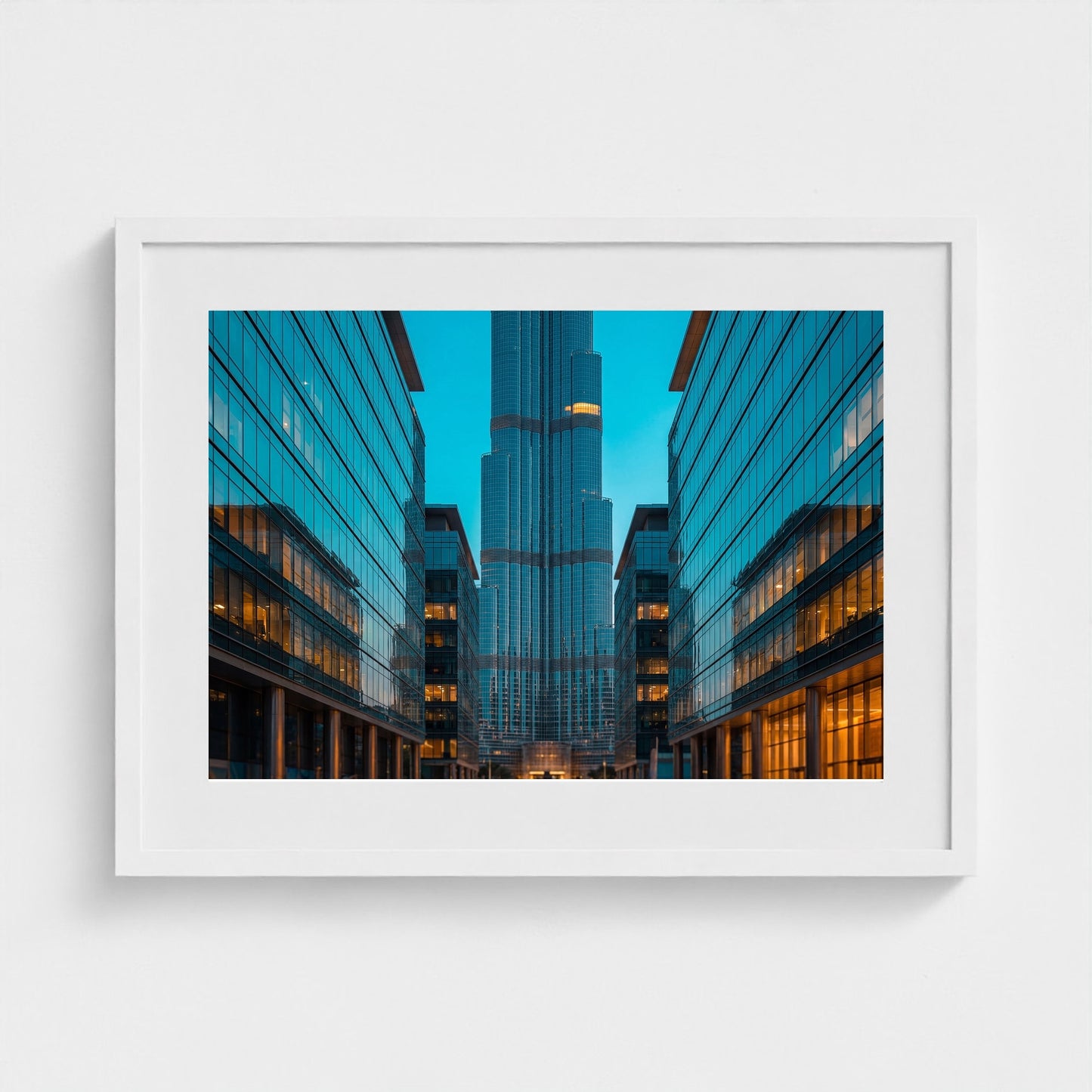 dubai-bluehour-towers 24x18 white frame