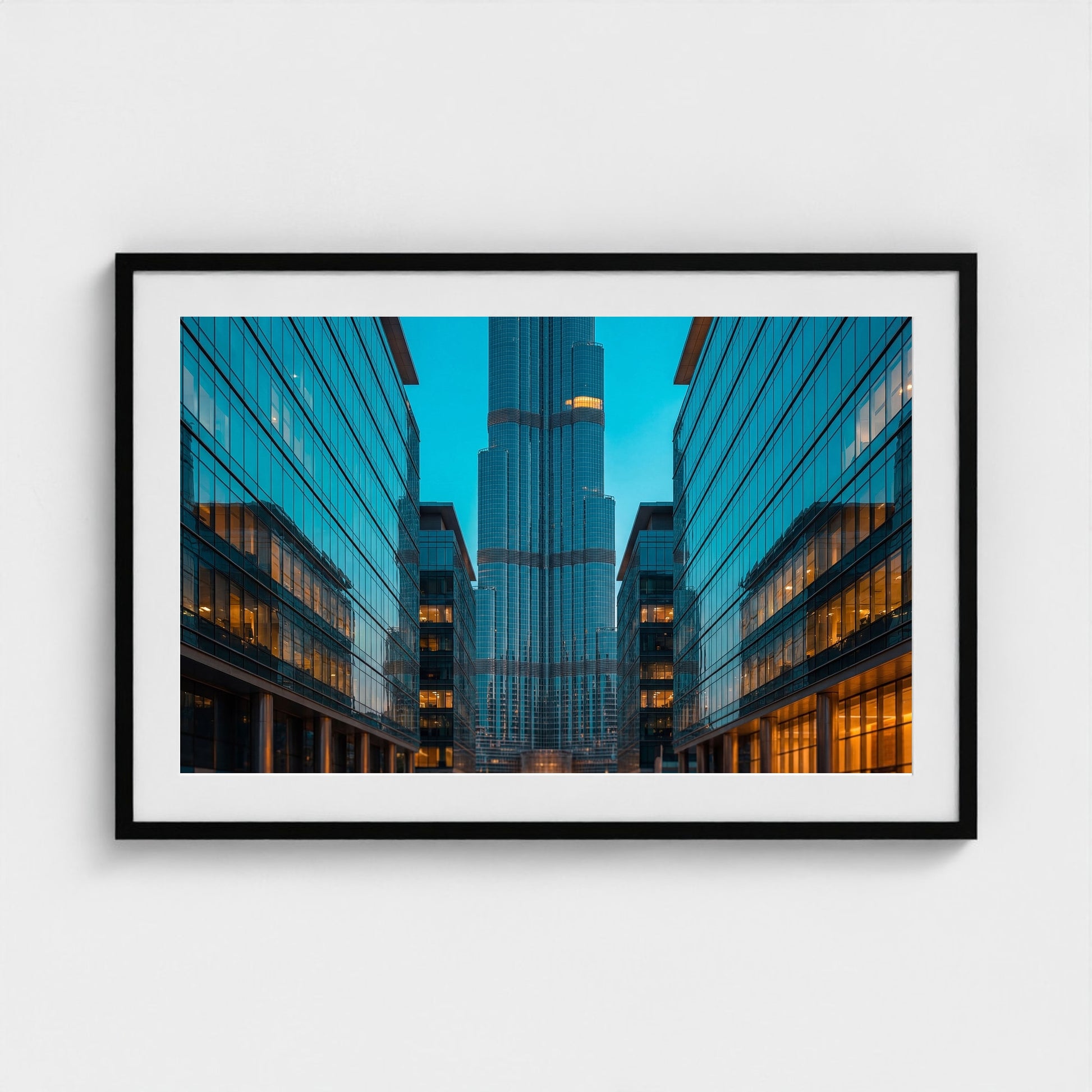 dubai-bluehour-towers 36x24 black frame