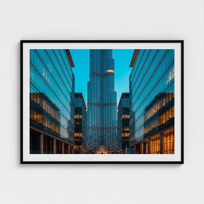 dubai-bluehour-towers 48x36 black frame