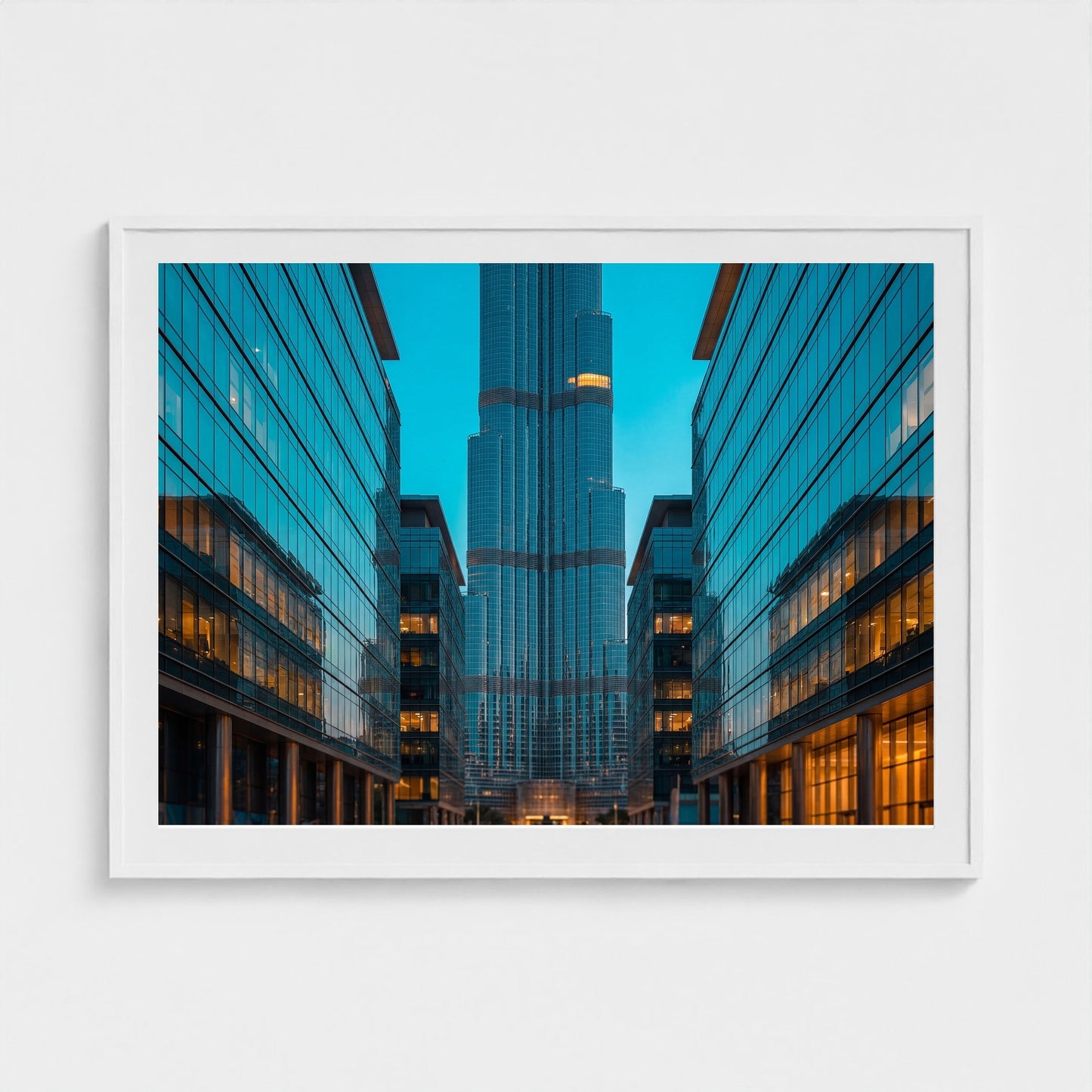 dubai-bluehour-towers 48x36 white frame