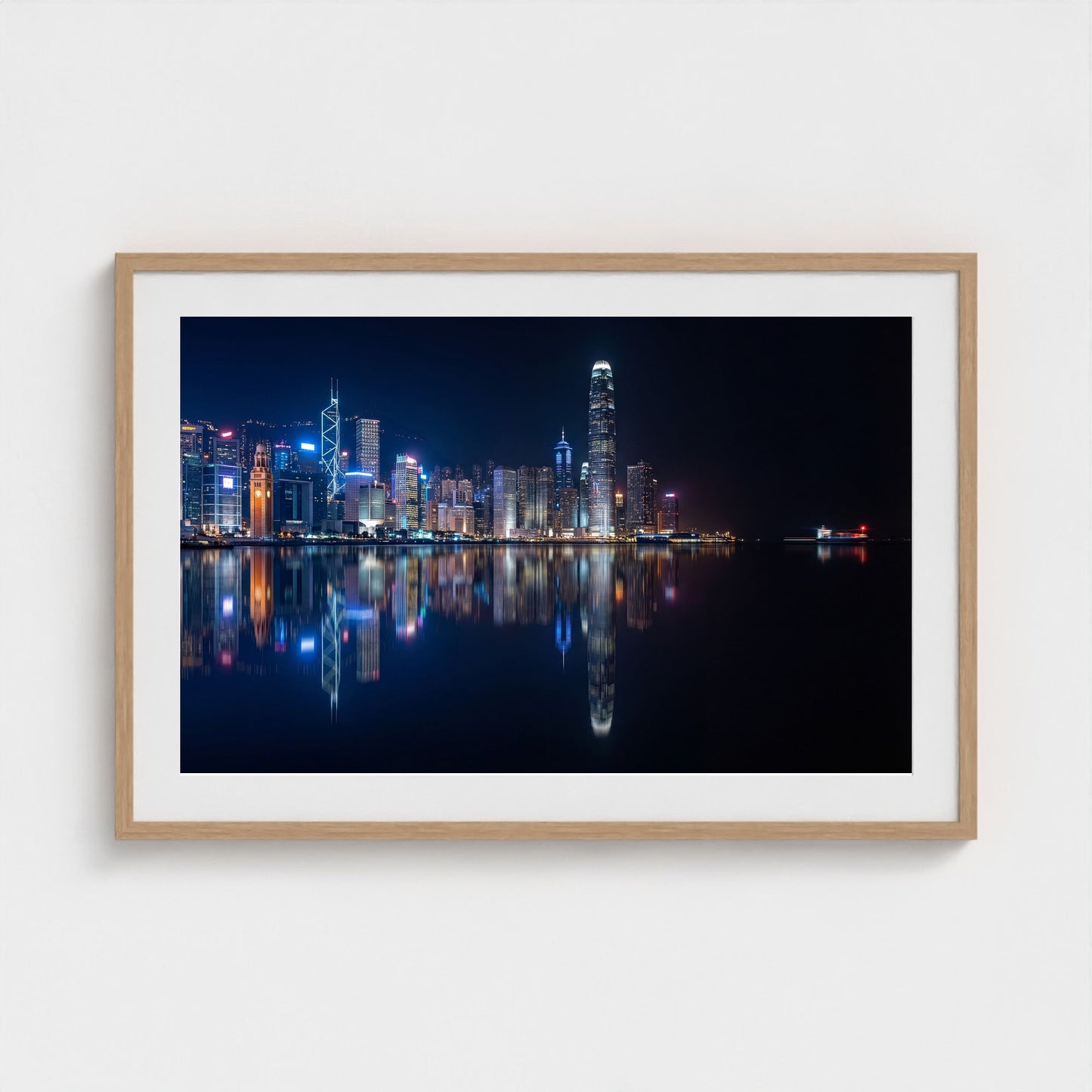 hongkong-harbour-night 36x24 natural frame