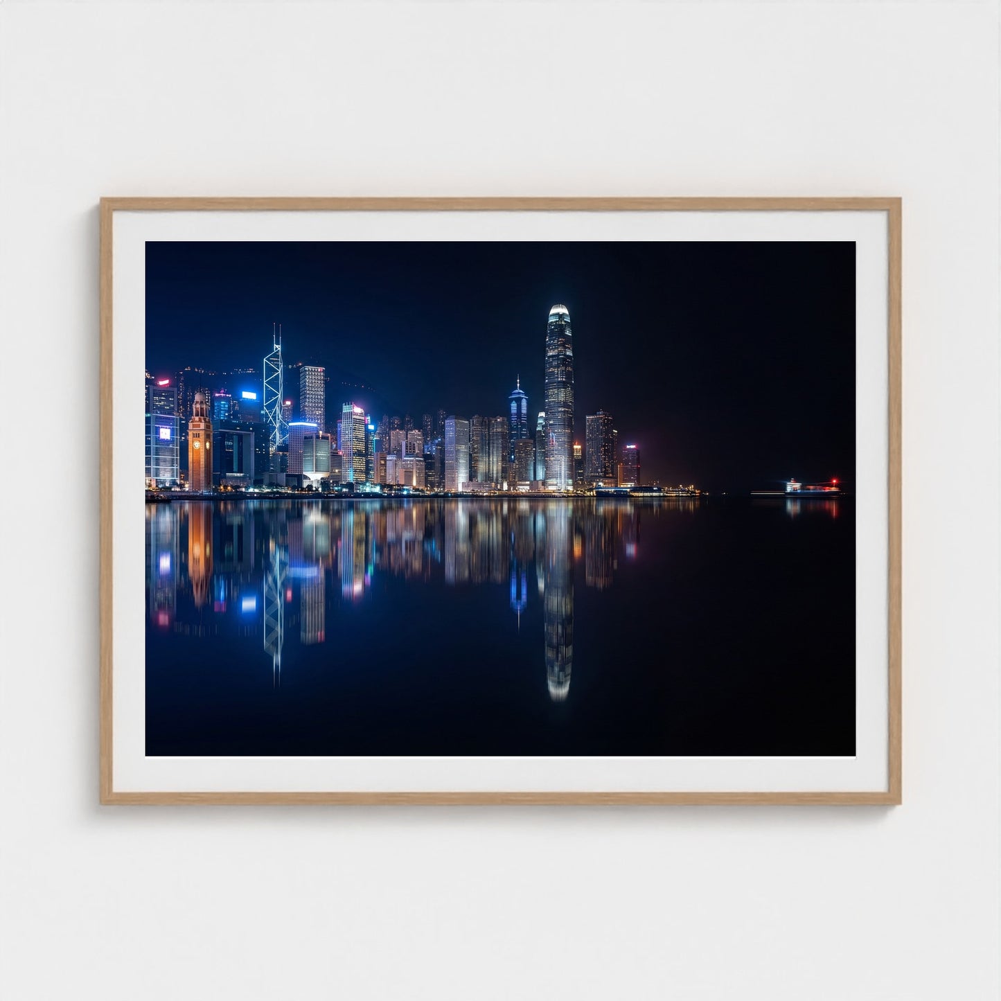 hongkong-harbour-night 48x36 natural frame