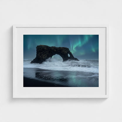 iceland-black-beach-arch 24x18 white frame