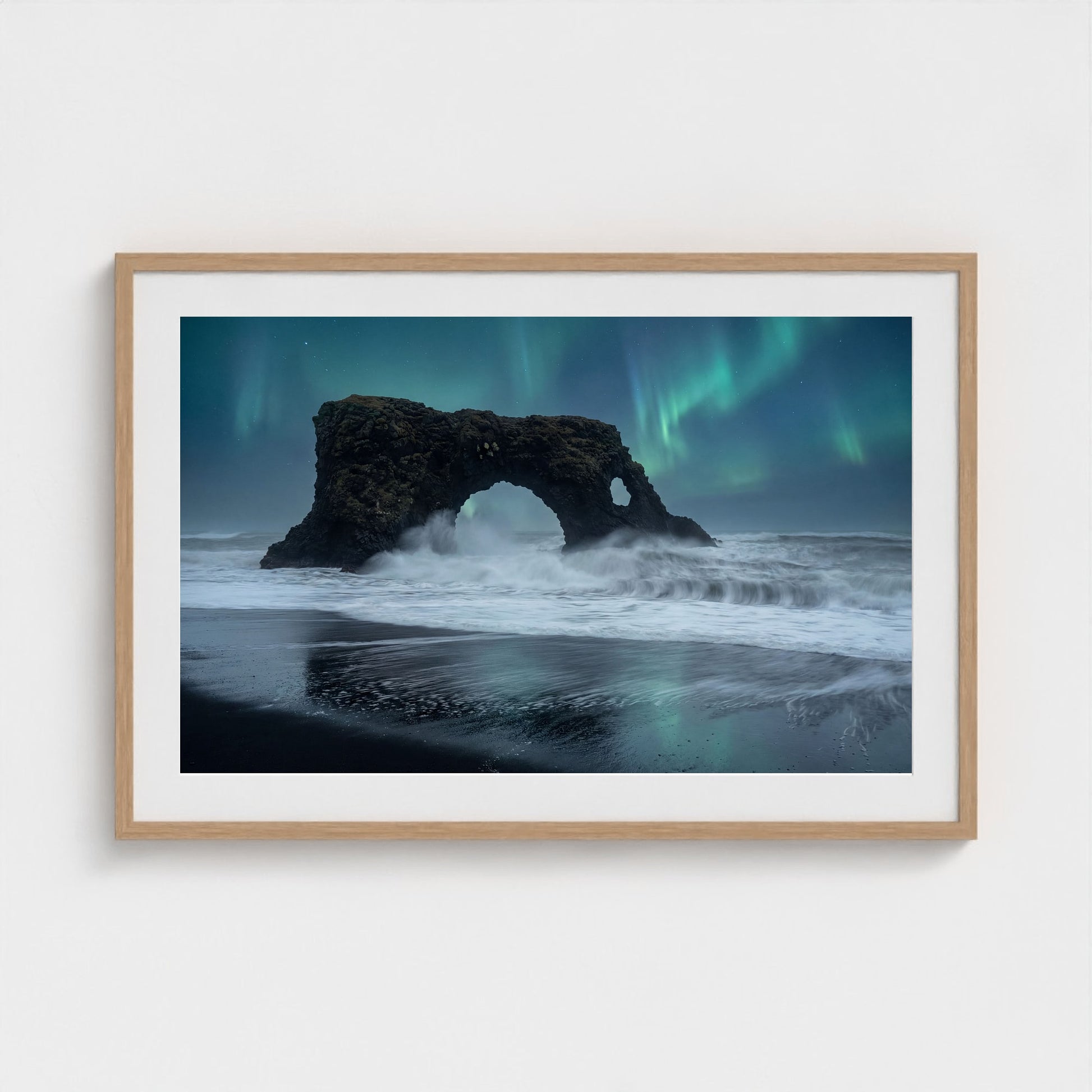 iceland-black-beach-arch 36x24 natural frame