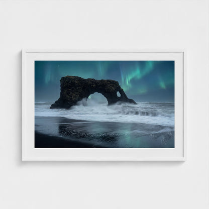 iceland-black-beach-arch 36x24 white frame
