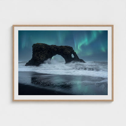 iceland-black-beach-arch 48x36 natural frame
