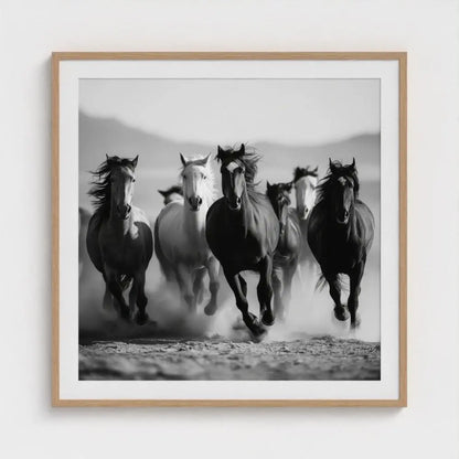 Wild Horses Photography Print: Black and White Western Wall Art, Giclée