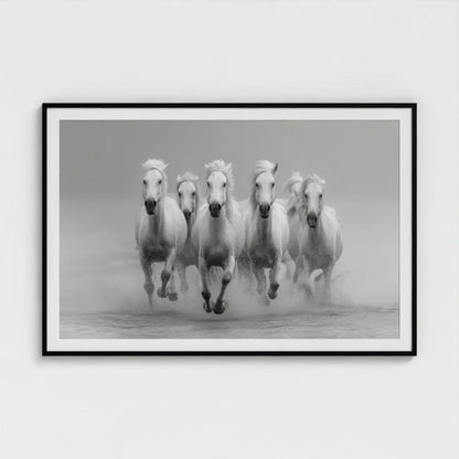 Wild Horses Wall Art Print – Galloping Horses Surf Photography, Western Coastal Decor