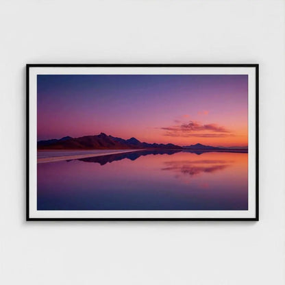 Pastel Salt Flat Wall Art Print – Horizon Reflection Photography, Minimal Landscape Decor
