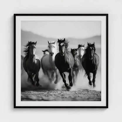 Wild Horses Photography Print: Black and White Western Wall Art, Giclée