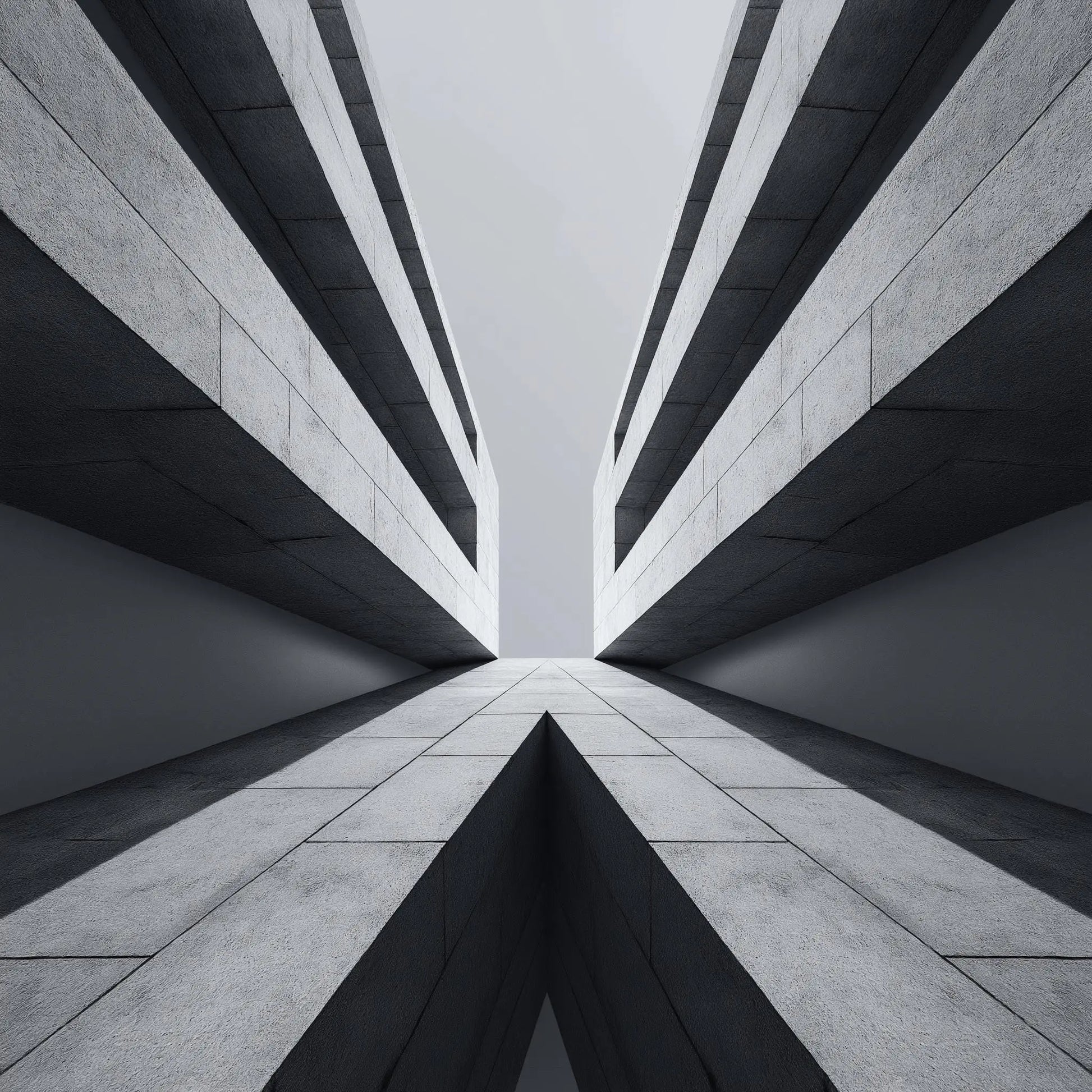 Brutalist Architecture Wall Art Print – Monolithic Concrete Geometry Photography