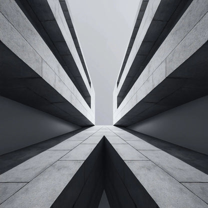 Brutalist Architecture Wall Art Print – Monolithic Concrete Geometry Photography