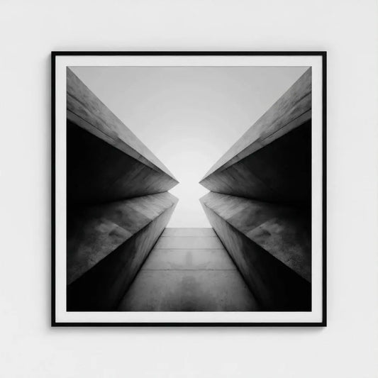 Brutalist Geometry Wall Art Print – Minimal Concrete Architecture Photography