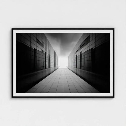 Brutalist Corridor Wall Art Print – Modern Concrete Architecture Photography