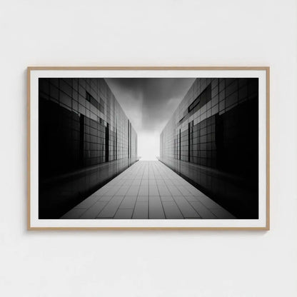 Brutalist Corridor Wall Art Print – Modern Concrete Architecture Photography