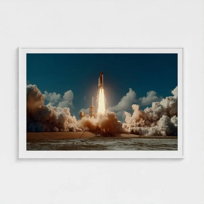 Rocket Launch Wall Art Print – Space Shuttle Liftoff Photography, Modern Space Deco