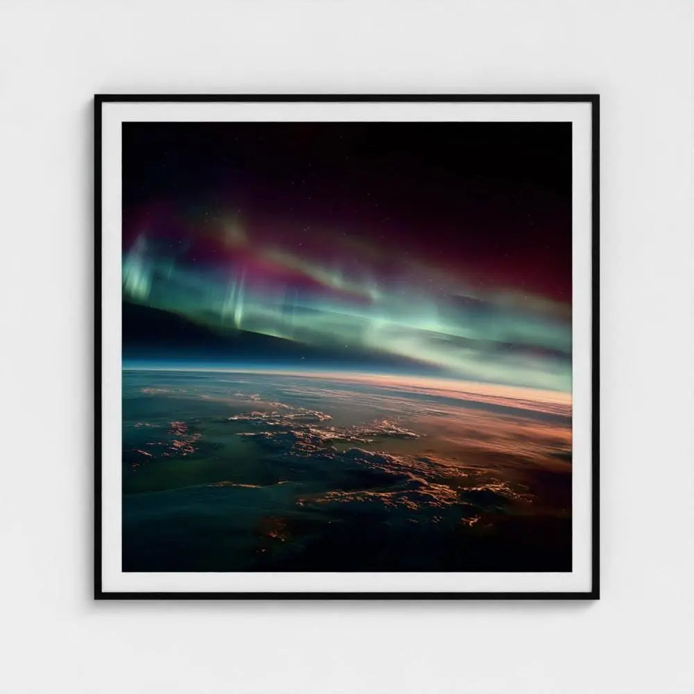Northern Lights Wall Art Print – Aurora Borealis Photography, Cosmic Landscape Decor