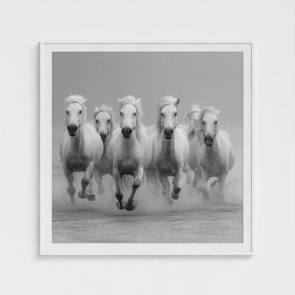 Wild Horses Wall Art Print – Galloping Horses Surf Photography, Western Coastal Decor