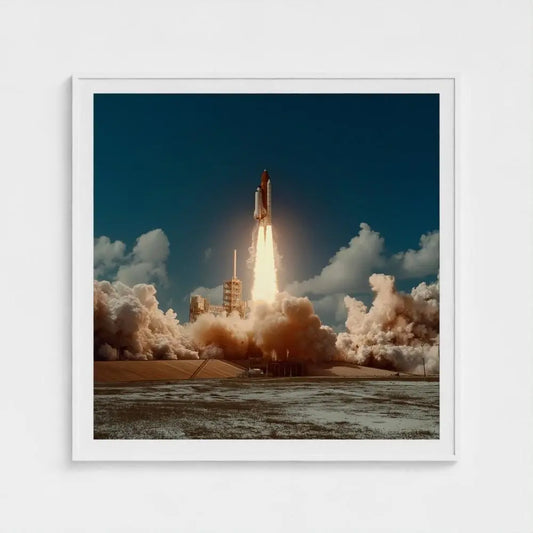 Rocket Launch Wall Art Print – Space Shuttle Liftoff Photography, Modern Space Deco