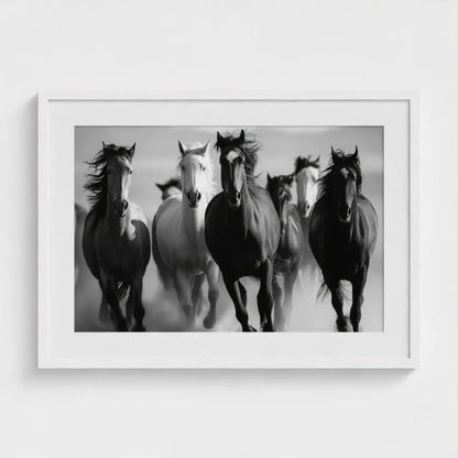 Wild Horses Photography Print: Black and White Western Wall Art, Giclée