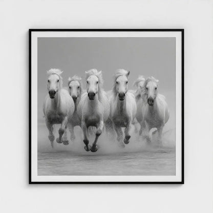 Wild Horses Wall Art Print – Galloping Horses Surf Photography, Western Coastal Decor