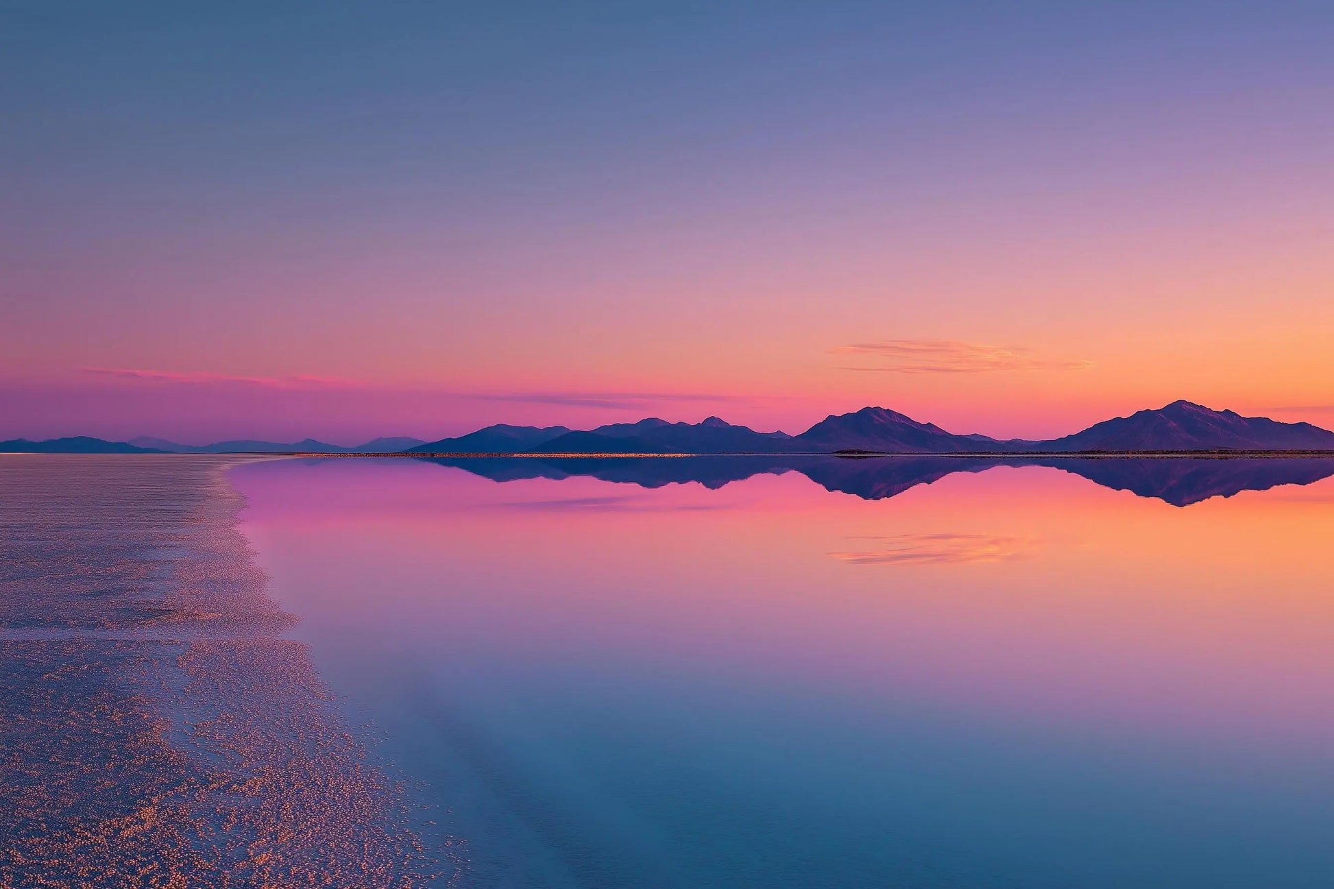 Salt Flat Wall Art Print – Prism Horizon Pastel Landscape Reflection Photography