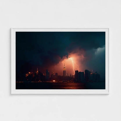 Empire State Lightning Print: Manhattan Skyline Wall Art, Giclée