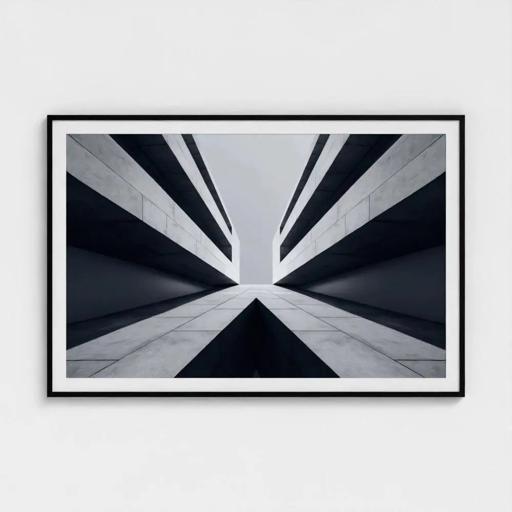Brutalist Architecture Wall Art Print – Monolithic Concrete Geometry Photography
